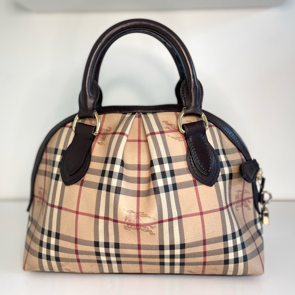BURBERRY Haymarket Check Dome Bag